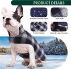 Kuoser Dog Winter Coat, Reversible Dog Jacket, Warm Doggie Coat British Style Puppy Cold Weather Coats, Windproof Pet Clothes for Extra Large Dogs Blue XXXL