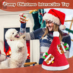 Christmas Squeaky Dog Toys - 4 Pack Hide and Seek Dog Toys - Plush Toys Christmas Hat for Puppy, Small, Medium Breeds