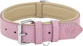 Riparo Pink Dog Collar, Dog Collar for Large Dogs, Leather Dog Collar (XL: 1.75" Wide for 21”-25” Neck, Pink)