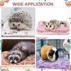 Tuanse 4 Pack Ultra Soft Dog Cat Bed Mat with Cute Prints Reversible Fleece Dog Crate Kennel Pad Cozy Washable Thickened Hamster Guinea Pig Pet Bed Mat for Small Animals(13 x 10 Inches,Vivid Color)