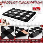 VitalCozy 2 Pack Self Warming Cat Mat Self Heating Pad Bed Reversible Machine Washable Reflects Body Heat Warm Thermal Pet Pad Crate Blanket for Feral and Indoor Cat (Black, White,22'' X 18'',Plaid)