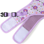 Mile High Life Dog Harness, Air Mesh Floral Vest Harness for 20 lbs Small Dogs & Cats, Easy Get on Adjustable Easy Closures Both Neck and Chest(Purple Flower, M Chest 18"-20")