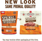 Primal Freeze Dried Dog Food Nuggets, Beef; Complete & Balanced Meal; Also Use as Topper or Treat; Premium, Healthy, Grain Free, High Protein Raw Dog Food, 14 oz (Pack of 4)