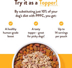 Portland Pet Food Company Fresh Dog Food Pouches - Human-Grade Toppers Wet Meal & Mixers - Grain-Free, Limited Ingredient Hopkin's Pork N’ Potato - Small & Large Breed Puppy & Senior Dogs - 5 Pack