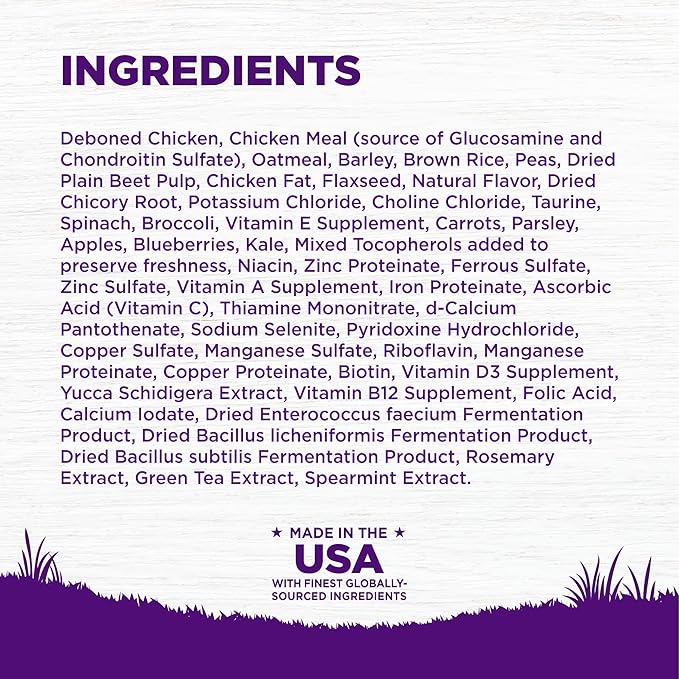Wellness Complete Health Dry Dog Food with Grains, Made in USA with Real Meat & Natural Ingredients, All Breeds, Adult Dogs (Chicken & Oatmeal, 30-lb) – With Nutrients for Immune, Skin, & Coat Support