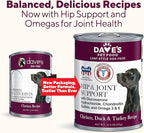 Dave's Pet Food Glucosamine Chondroitin for Dogs, Hip and Joint Support, Gluten-Free, Wet Senior Dog Food, 13.2 oz (Case of 12)