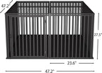 Extra Large Steel Tube Dog Crate with Mat Base, 48"x48"x28" Heavy Dog Crates for Large Dogs, Big Dog Cage, Dog Kennel, Puppy Dog Playpen with Top, Pet Cage, Indoor Outdoor, XXL2