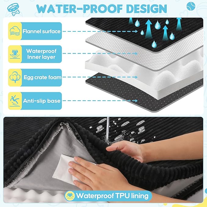 Loiion Dog Car Bed, Non-Slip Backseat Extender Pet Mat, Removable Washable Dog Bed for SUVs, Sedans & Trucks, Anti-Slip Travel Bed for Dogs, Easy Clean & Scratch-Proof & Comfort (50"x24.6")