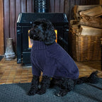 Queenmore Small Dog Pullover Sweater, Cold Weather Cable Knitwear, Classic Turtleneck Thick Warm Clothes for Chihuahua, Bulldog, Dachshund, Pug (Dark Navy, X-Large)