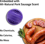 Playology Dog Toys | Dental Chew Ball Gentle on Gums | Jumbo Pork Sausage Scented Toy - Easy to Clean and Made from Non Toxic Materials