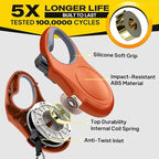Fida Retractable Dog Leash, 10ft Heavy Duty Pet Walking Leash for X-Small Dogs or Cat up to 18 lbs, Tangle Free. One-Hand Brake (X-Small, Orange)
