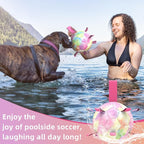 QDAN Dog Toys Soccer Ball with Straps,Gradient Interactive Dogs Toys for Tug of War, Puppy Birthday Gifts,Water Toy Durable Dog Balls World Cup for Small & Medium Dogs-Rainbow（8 Inch）