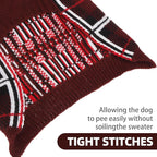 PUPTECK Dog Christmas Sweaters for Large Medium Small Dogs - Fall Classic Plaid Style Puppy Holiday Winter Coat Clothes Warm, Deep Red, XL