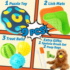 9 Pack All-Around Dog Puzzle Toy Set -Mentally Stimulating Dog Enrichment Toys for Small to Medium Smart Dogs, Includes Dog Lick Mat with Suction Cups