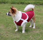 Shawl Design Fleece Lined Warm Dog Jacket for Winter Cold Weather,Soft Windproof Large Dog Coat,Red XXL