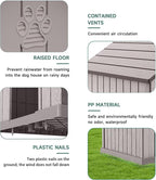 EasyUp Dog House Outdoor Indoor,Dog Kennel Weatherproof Resin Shelter with Air Vents and Elevated Floor for Small Medium Large Dogs,Easy Clean and Assemble(38.62 * 36.26 * 38.07in,Coffee)