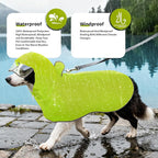 Dog Raincoat, Waterproof Windproof Dog Rain Jacket with Hood, Rain Coat with Leash Hole, Adjustable Raincoat Poncho for Small Medium Large Dogs Outdoor (Neon Yellow, X-Large)