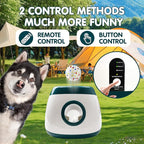 Automatic Dog Ball Launcher, Upgraded Interactive Dog Balls Thrower with 3 Distance 29Ft-79Ft, Remote Control Ball Launcher for Medium&Large Dogs, 6 Etpu Balls Included (Dark Green)