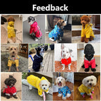 Dog Zip Up Raincoat with Reflective Buttons, Rain/Water Resistant, Adjustable Drawstring, Removable Hood, Raincoats with Legs 8lbs to 80lbs Available - Dark Blue - Small