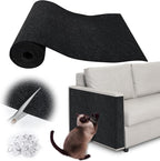 Cat Scratch Furniture Protector - 158" x 13.8" Trimmable Self-Adhesive Cats Claws Scratch Pads, DIY Cat Climbing Couch Protector for Scratch Post Cat Tree Replacement Indoor (Black)