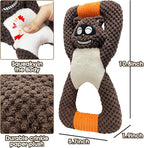 Plush Indestructible Durable Tough Dog Toys for Small Dogs, Interactive Dog Toys for Small Medium Large Dog Breeds (Raccoon)