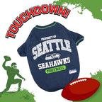 NFL Seattle Seahawks Dog T-shirt X-Large. - Licensed Shirt for Pets Team Colored with Team Logos- Premium Stretchable Materials for the comfort of your Dog & Cat