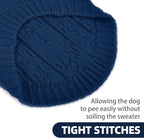 PUPTECK Dog Sweater, Turtleneck Warm Knitted Pullover Coat, Thick Cable Knitwear Clothes in Winter, Pet Apparel Outfits for Small Medium Dogs, for Cold Weather Indoor & Outdoor, Deep Blue S