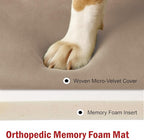 Majestic Pet Orthopedic Memory Foam Dog Crate Mat - Plush Pet Bed Pad for Crates & Kennels | USA Crafted | 24"x18" Villa Pearl
