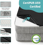 Cooling Dog Bed, Orthopedic Foam Dog Bed with Sides, Removable Washable Cover & Waterproof Lining and Nonskid Bottom, Comfortable Pet Beds for Small Dogs, Grey (30" L x 20" W x 6" Th)