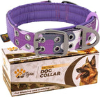 ADITYNA Heavy Duty Dog Collar for Large Dogs - Camo Purple Collar with Handle for Training, and Walking - Wide, Thick, Tactical, Soft Neoprene Padded