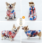Dog Coat with Harness Built-in, Waterproof Reflective Fleece Lined - Warm Windproof Winter Jacket with Back Zipper, Cold Weather Snow Dog Coats - American Flag - L