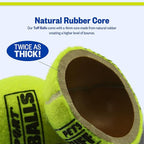 PetSport Yellow Tuff Ball - Medium Tennis Balls for Dogs, Chew Toy for Aggressive Chewers, Fetching, Natural Rubber, Certified Non-Toxic - 2.5 Inch Each (Pack of 6)