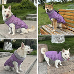 Malier Dog Coat, Reflective Dog Jacket Waterproof Windproof Puppy Cold Weather Coats with Harness Built in, Winter Extra Warm Pet Coat Fleece Vest for Small Large Pets and Puppy (Purple, X-Large)