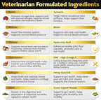 Hip and Joint Chews for Dogs Plus Skin and Coat Supplement - Dog Joint Pain Relief Treats - Glucosamine, Chondroitin, MSM, Hemp Oil, Turmeric, Omega 3 for Dogs, Mobility Bites Dog Health