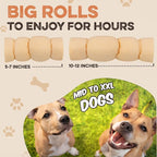 Premium Beef Cheek Rolls for Dogs 10-12" - (10-Pack) Long Lasting, Safe & Natural Rawhide Alternative Chews, Ideal for Large Dogs & Aggressive Chewers, Supports Dental Health & Digestion