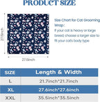 27.6" Cat Grooming Wrap, Cat Wrap for Cutting Nails, Anti-Scratch, Anti-Escape Calming Packaging, Cat Swaddle Wrap, X-Large