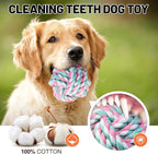 Extra Large Rope Balls for Aggressive Chewers - 5 Pack Chew Toys for Medium Large Breeds, Dental Dog Balls, Puppy Teething Toys, Interactive Games