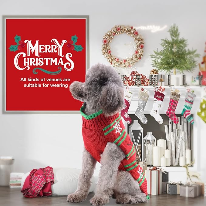 PETCARE Red Snowman Dog Sweater Christmas Dog Sweaters Vest Ugly Snow Xmas Puppy Costume Pet Holiday New Year Fall Winter Clothes for Small Medium Large Dogs Cats Pullover Sweaters Outfits,Large