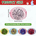 Jecery 5 Pcs Halloween Cat Spring Balls Toys Stretchable Rolling Balls Colorful Playful Coils Interactive Spring Action Toy Caged Rats for Kitten Cat Pet Supplies(Crinkle Ball,Multicolor,5 Pcs)