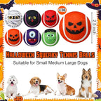 Civaner 36 Pcs Halloween Dog Toys Bulk, 2.5 Inch Squeaky Tennis Balls for Small Medium Large Dogs Pets Puppy Chew Teething Toy Interactive Training Gifts Xmas Stocking Stuffers