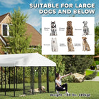 PawHut 10' x 10' x 6.8' Outdoor Dog Kennel, Welded Wire Dog Kennel Outside Run with 360° Rotating & 4 Level Adjustable Bowls, Waterproof & UV Resistant Cover, for S&M&L Breeds, Chickens, Ducks, Silver