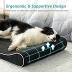 Orthopedic Dog Bed for Large Dogs up to 90 lbs - Removable Washable Cover with Waterproof Lining & Non-Skid Bottom, Cotton-Polyester Blend Boat-Shaped Lounger Mattress, L(45x30x6in), Black