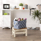 Bone Dry Pet Storage Paw and Bone, Trellis Collection, Small Rectangle, 14x8x9, Stonewash Blue