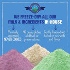 Shepherd Boy Farms Freeze Dried Raw Goats Milk with Probiotics for Dogs & Cats (Golden Blend), Organic USA Veggies & Fruits, High Protein, Digestible Goat Milk Powder, Food Toppers - Makes 32 FL OZ