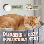 Cat Desk Bed with 360° Rotation & Height Adjustment, 60LB Capacity – Ultra-Plush Desk Mounted Perch Attachment, Table Cat Bed for Computer Desk, Washable Fluffy Hammock