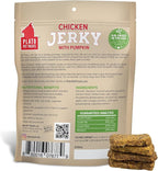 PLATO Pet Treats Jerky Dog Treats - Air-Dried Jerky for Dogs - Delicious, Real Meat Dog Treats - Grain Free - Supports Healthy Digestion - Chicken Jerky with Pumpkin 16oz