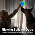 Glow Dog Ball, 3.5” Squeaky Dog Toy Ball, Dog Rubber Ball Toys for Small and Medium Large Dogs, Durable Dog Fetch Toys Puppy Chew Toys Pack of 4