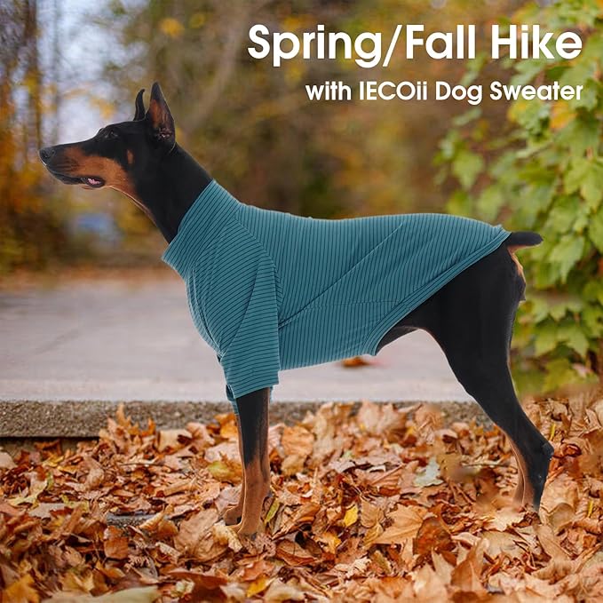 IECOii 2 Pack XXXXL Dog Fleece Sweater for Giant Breed Dogs, Warm Dog Turtleneck with Stretch for Great Dane Sweater, Fall Winter Pullover Dogs Sweatshirt with Sleeve,Outdoor Sweaters for Walking, 4XL