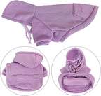 Jecikelon Pet Dog Cold Weather Coat with Pocket Winter Dog Hoodie Warm Puppy Clothes for Small Dogs Chihuahua Clothing (Purple, Small)