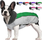 Dog Coat, Waterproof Ripstop Dog Winter Jacket with Leash Hole, Reflective Adjustable Warm Pet Fleece Snow Sweater for Small Medium Large Dogs - Green, XL